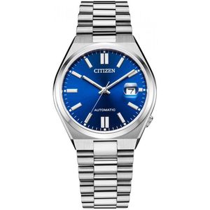 Klassiek Horloge - Zilver - Roestvrij Staal - Blauw Wijzerplaat - Kalenderfunctie