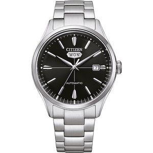 Citizen Automatisch analoog herenhorloge, zilver, eenheidsmaat, armband, zilver., Eénheidsmaat, Armband