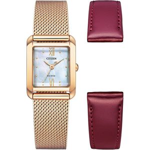 Citizen Solaruhr, (Set, 2 tlg., mit Wechselband), Armbanduhr, Damenuhr, Edelstahlarmband, Saphirglas
