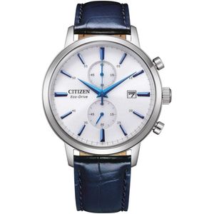 Citizen CA7069-16A Horloge - Leer - Blauw - Ø 41 mm