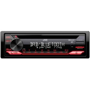 JVC KD-DB622BT CD-autoradio met DAB+ en Bluetooth handsfree (geluidsprocessor, USB, AUX-In, Spotify Control, 4 x 50 watt, rode toetsverlichting, zonder antenne)