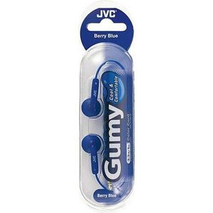 JVC Portable Gummy Earbud Headphones (Berry Blue) Hoofdtelefoon (oormaural, 109 dB, draadloos, 119 m, blauw, 5,386 g)