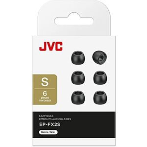 Siliconen oorkussens voor koptelefoon, set van 6, universele maat in 2 kleuren en 3 maten, JVC EP-FX2S-B (zwart)