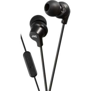 JVC in-ear hoofdtelefoon zweetbestendige oortelefoon met ingebouwde afstandsbediening en microfoon voor oproepbehandeling - zwart