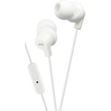 JVC In Ear Hoofdtelefoon Zweetbestendige Oortelefoon met Ingebouwde Afstandsbediening en Microfoon voor Oproepbehandeling, Wit