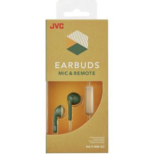 JVC, Hoofdtelefoon Kleurrijke bedrade knoppen met afstandsbediening, HA-F19M-GC-E (groen)