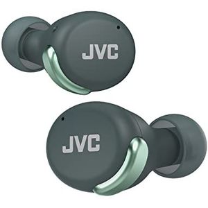 JVC HA-Z330T-G Compacte True Wireless oordopjes, actieve ruisonderdrukking, laag gewicht, stijlvol design, BT 5.2, waterdicht (IPX4), 21 uur speeltijd, lage latency-modus voor games, groen