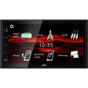 JVC KW-M180DBT 17,3 cm (6,8 inch) digitale AV-multimedia-ontvanger met snelstart en USB Android (4 x 45 W, DSP, DAB+/FM, BT, 3 x 2V pre-output, USB, iPod/iPhone-besturing)