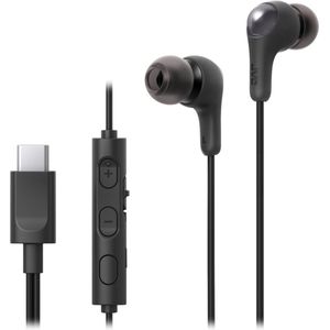 JVC HA-FR9UC-B, Gumy Connect USB-C™ hoofdtelefoon met afstandsbediening met eenvoudig in te drukken knoppen en aan/uit-microfoon, zwart
