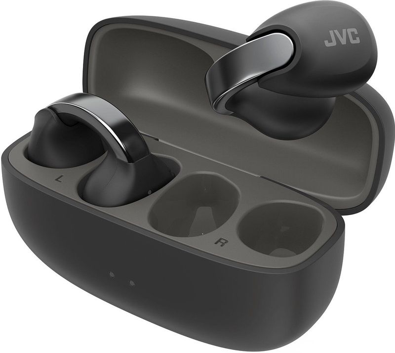 JVC NEARPHONES HA-NP1T-B - True Wireless Ohrhörer im Schmuckdesgin, Bequeme Passform, Schnellladefunktion, Multipoint-Verbindung, Bluetooth 5.3, 24 Std. Akkulaufzeit, App - (Tiefschwarz)