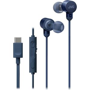 JVC - HA-FR29UC - In-Ear Oordopjes - Blauw - Bedraad met USB-C en Afstandsbediening