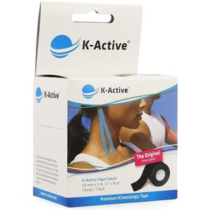 K-Active Tape Classic Zwart 5cmx5m 1 stuks