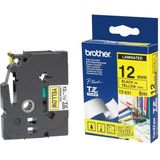 Brother TC-101 labelprinter-tape Zwart op zilver