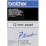 Brother TC-101 labelprinter-tape Zwart op zilver