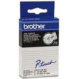 Brother TC-101 labelprinter-tape Zwart op zilver