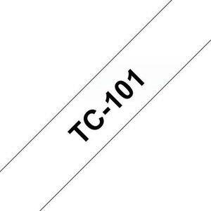 Brother Schriftbandkassette TC-101, 12 mm breit, farblos/schwarz