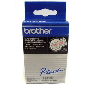 Brother Gloss Laminated Labelling Tape - 12mm, Red/Clear