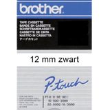 Laminated Tape for Labelling Machines Brother TC-201 12 mm x 7,7 m White/Black