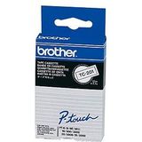Laminated Tape for Labelling Machines Brother TC-201 12 mm x 7,7 m White/Black