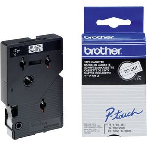Brother Original P-Touch Farbband schwarz auf weiß (TC-201)