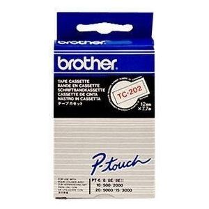 Brother Original P-Touch Farbband rot auf weiß (TC-202)