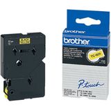 Brother TC-601 labelprinter-tape Zwart op geel