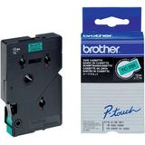Brother TC-701 labelprinter-tape Zwart op groen