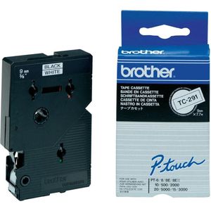 Brother TC-291 labelprinter-tape Zwart op wit