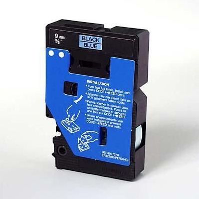 Brother TC-591 labelprinter-tape Zwart op blauw