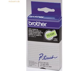 Brother TC-C01 tape zwart op geel 12mm x 7,7m (origineel)
