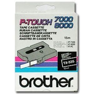 Brother TX-335 labelprinter-tape Zwart op wit