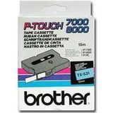 Brother TX-531 labelprinter-tape Zwart op blauw