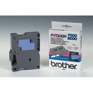 Brother TX-531 labelprinter-tape Zwart op blauw