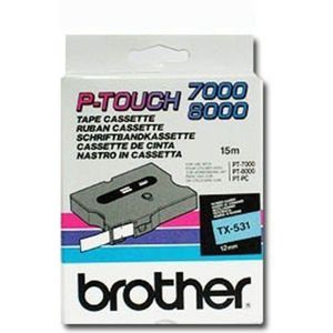 Brother TX-531 'extreme' tape zwart op blauw, glanzend 12 mm (origineel)