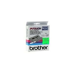 Brother TX-D31 tape zwart op neon groen 12mm x 15m (origineel)