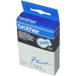 Brother - Etiketteringstape - Zwart op Transparant - 12mm x 77m