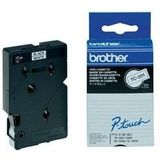 Brother Gloss Laminated Labelling Tape - 12mm, Black/White, 10-pk labelprinter-tape TC