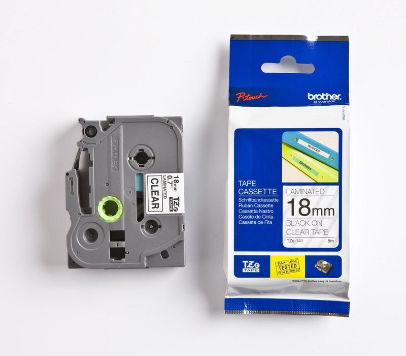 Brother - TZe-141 Tape - Zwart op Transparant - 18 mm - Origineel
