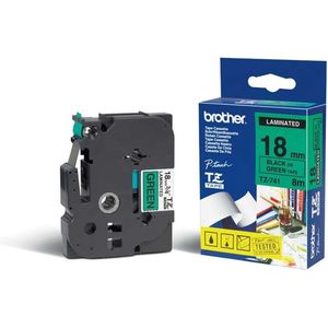 Brother - TZe-741 Tape - Zwart op Groen - 18 mm - Origineel
