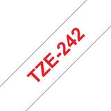 Brother TZ-242 labelprinter-tape Rood op wit