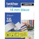 Brother labelprinter-tapes Gloss Laminated Labelling Tape - 18mm, Blue/White