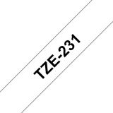 Labeltape brother tze-231 12mmx8m wit/zwart | 1 stuk