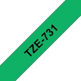 Brother TZe-731 tape zwart op groen 12 mm (origineel)