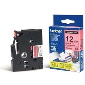 Brother - TZe-B31 Tape - Zwart op Fluorescerend Oranje - 12 mm - Origineel