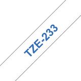 Brother TZe-233 tape blauw op wit 12 mm (origineel)