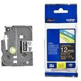 Brother Gloss Laminated Labelling Tape - 12mm, White/Black labelprinter-tape TZ