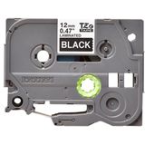 Brother Gloss Laminated Labelling Tape - 12mm, White/Black labelprinter-tape TZ