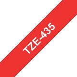 Brother TZe-435 tape wit op rood 12 mm (origineel)