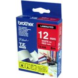 Brother - TZe-435 Tape - Wit op Rood - 12 mm - Origineel