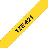 Labeltape Brother P-touch TZE-621 9mm zwart op geel | 1 stuk